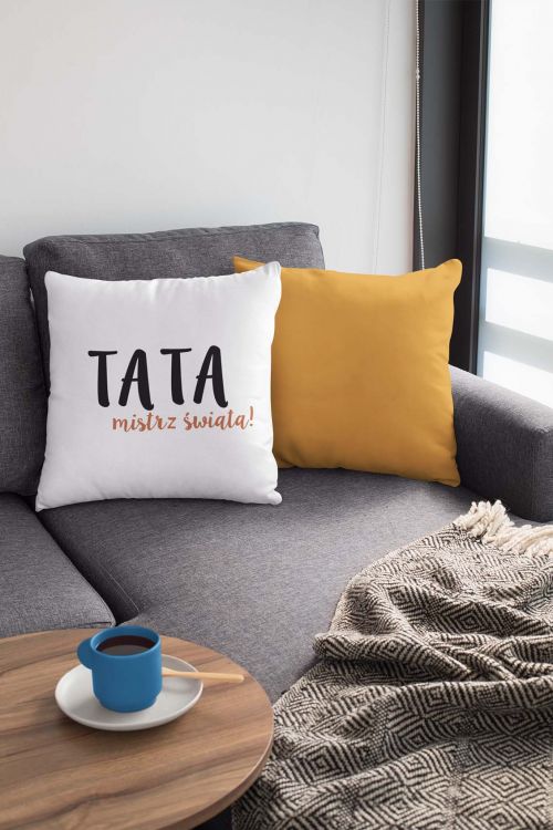 Poduszka bawełniana Tata Mistrz Świata