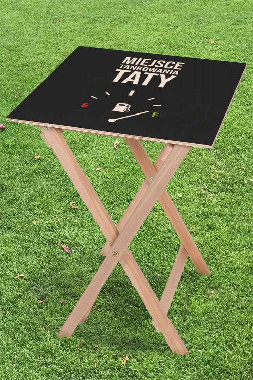 Stolik drewniany Miejsce Tankowania Taty