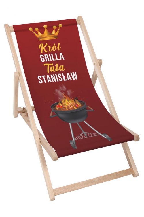 Leżak klasyczny PERSONALIZACJA Król Grilla Tata
