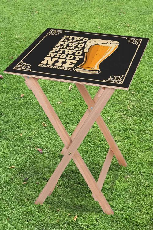 Stolik drewniany Piwo Nie Zaszkodzi