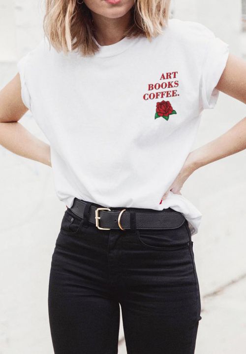 T-shirt Art Books Coffee