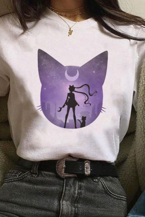 T-shirt Cat Moon Magic
