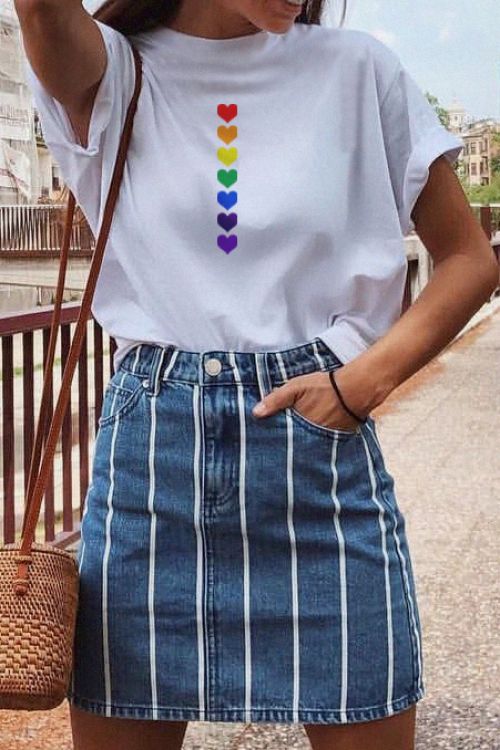 T-shirt Rainbow Hearts