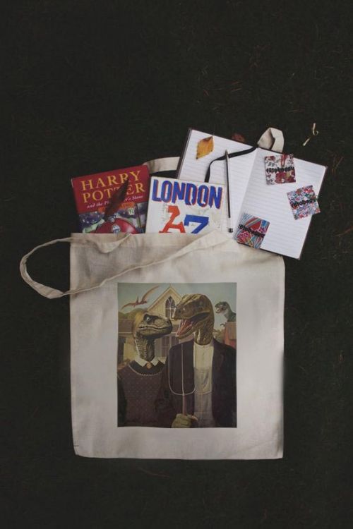 Torba eko American Gothic Dinosuars 