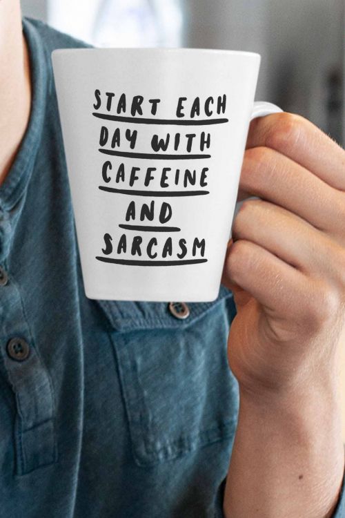 Kubek Latte Regular Caffeine and Sarcasm