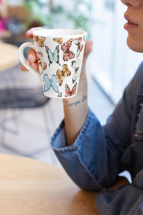 Kubek Latte Regular Retro Butterflies 