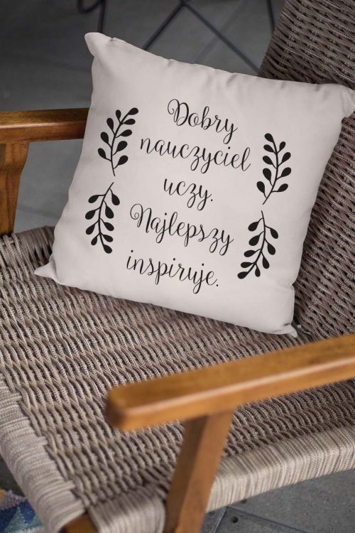 Poduszka Bawełniana Canvas Nauczyciel Inspiruje