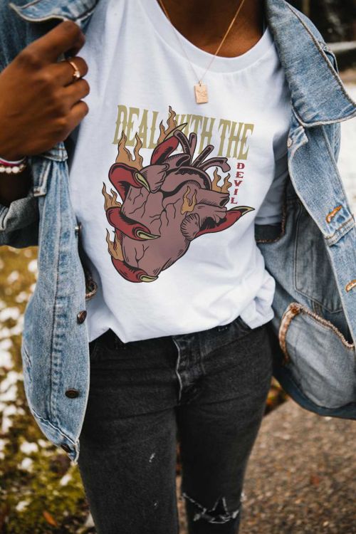 T-shirt Deal with the Devil Heart