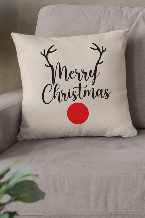 Poduszka Bawełniana Canvas Merry Christmas Deer