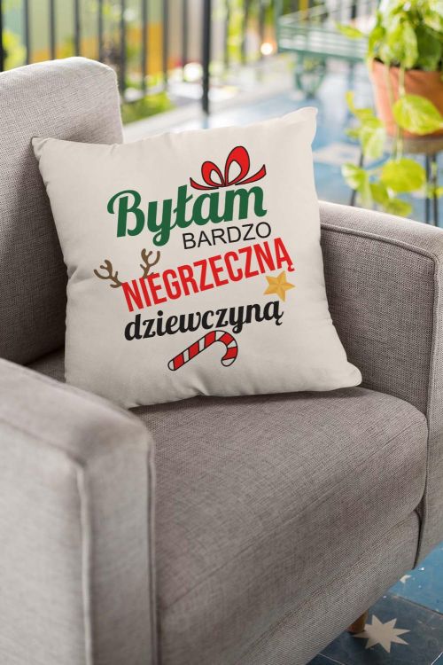 Poduszka Bawełniana Canvas Niegrzeczna Dziewczyna