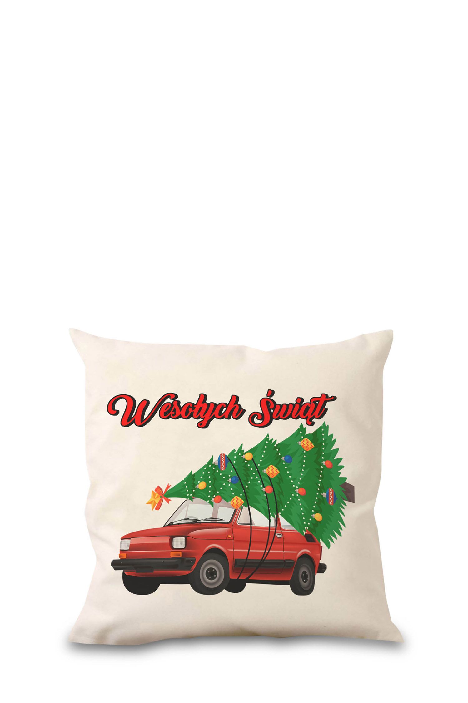 Poduszka Bawełniana Canvas Świąteczne Auto