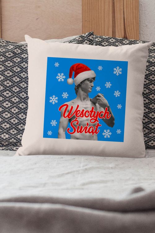 Poduszka bawełniana Canvas David Art Wesołych Świąt