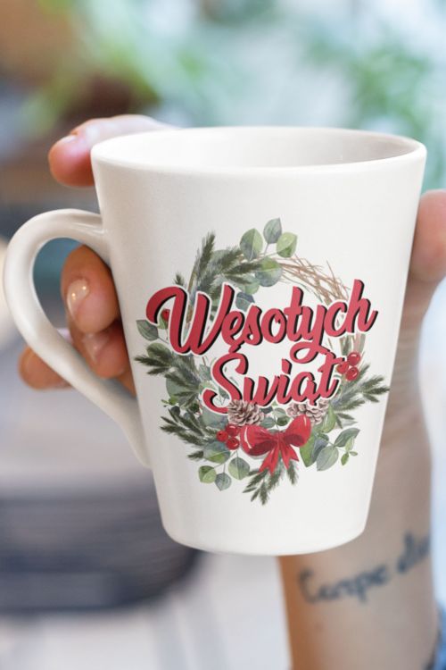 Kubek Latte Regular Czerwona Świąteczna Girlanda