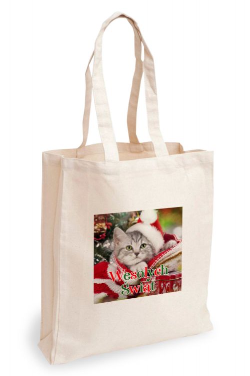 Torba Bawełniana Cat Wesołych Świąt