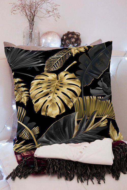 Poduszka Złota Monstera