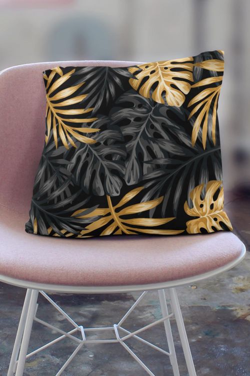 Poduszka Złote Tropikalne Liście