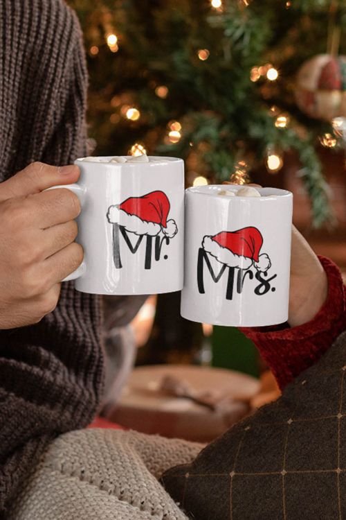 Komplet kubków dla par Mr. & Mrs. Christmas