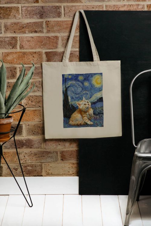 Torba Bawełniana XXL Starry Kitty