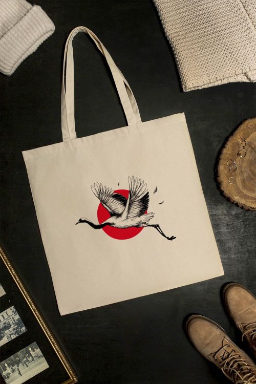 Torba Bawełniana XXL Red Moon Crane