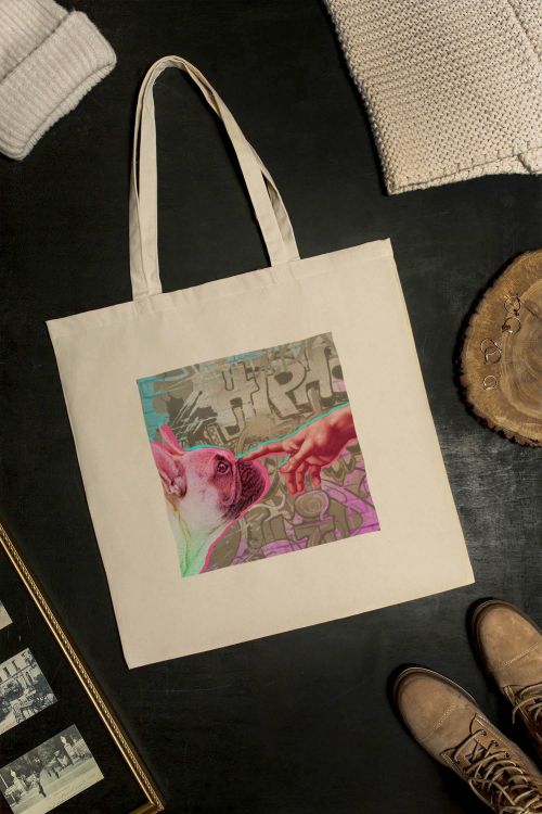 Torba Bawełniana XXL Neon Pug