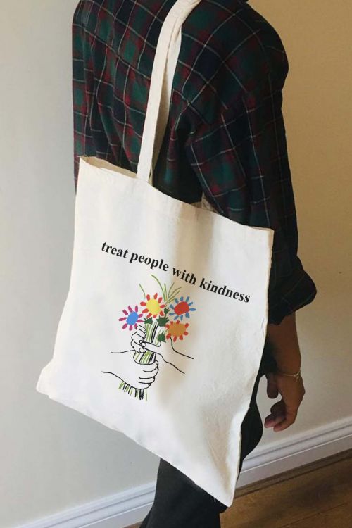 Torba eko Treat People With Kindness Flowers