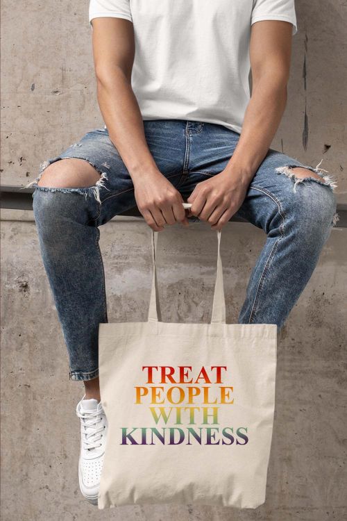 Torba Eko Treat People With Kindness Rainbow
