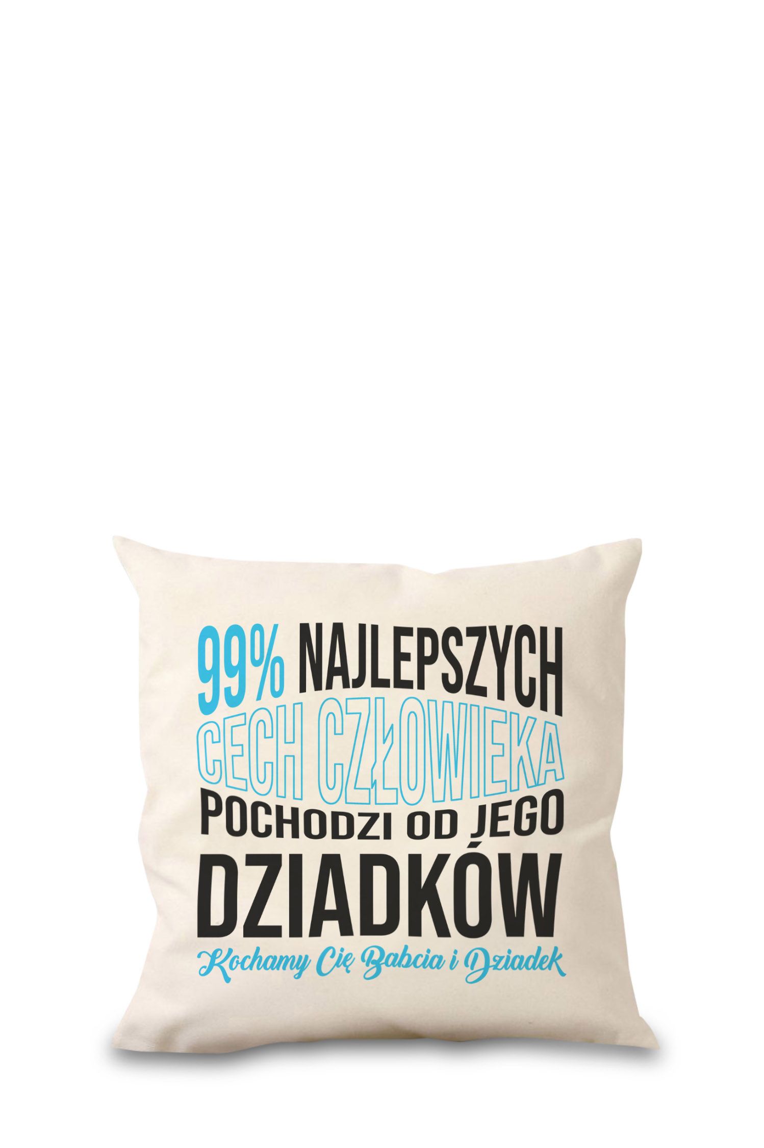 Poduszka Bawełniana Canvas Kochamy Cię Babcia i Dziadek