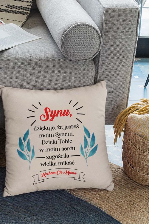 Poduszka Bawełniana Canvas Synu Dziękuję ,że jesteś 