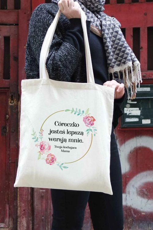 Torba Eko Beżowa Córeczka lepsza wersja mnie-Mama