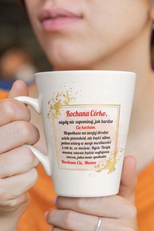 Kubek Latte Regular Kochana Córko Gold Frame 