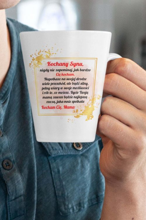 Kubek Latte Regular Kochany Synu Gold Frame 