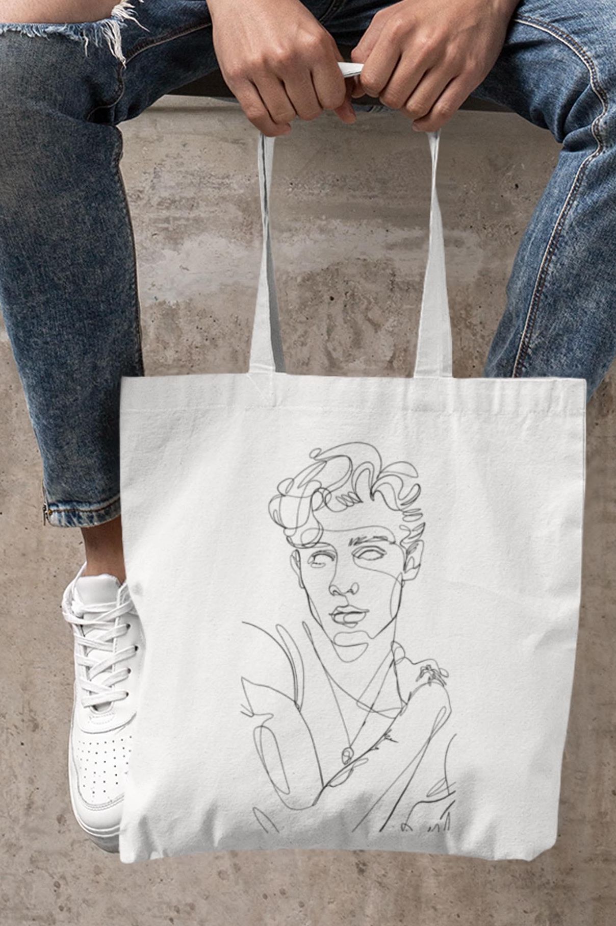 Torba Eko White Shawn Hand Draw