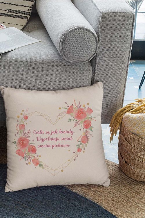 Poduszka Bawełniana Canvas Córki są jak kwiaty