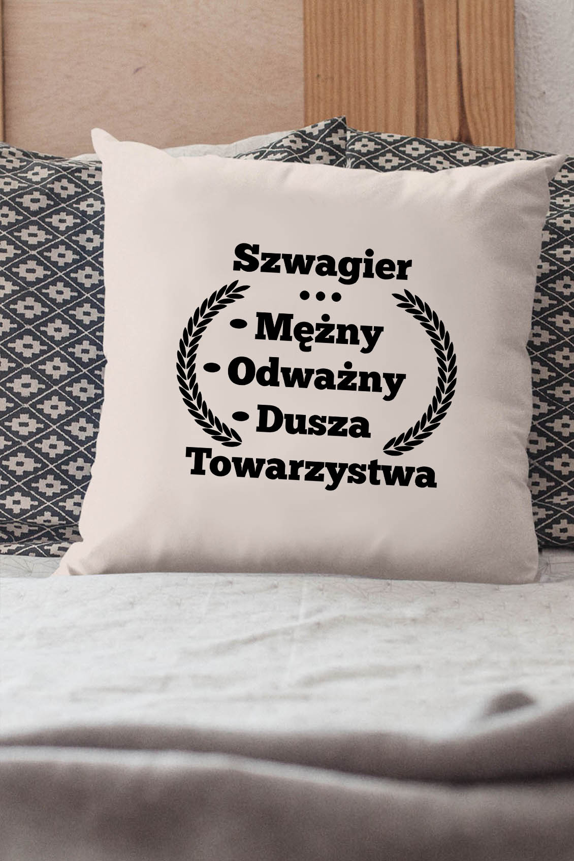 Poduszka bawełniana Mężny Szwagier