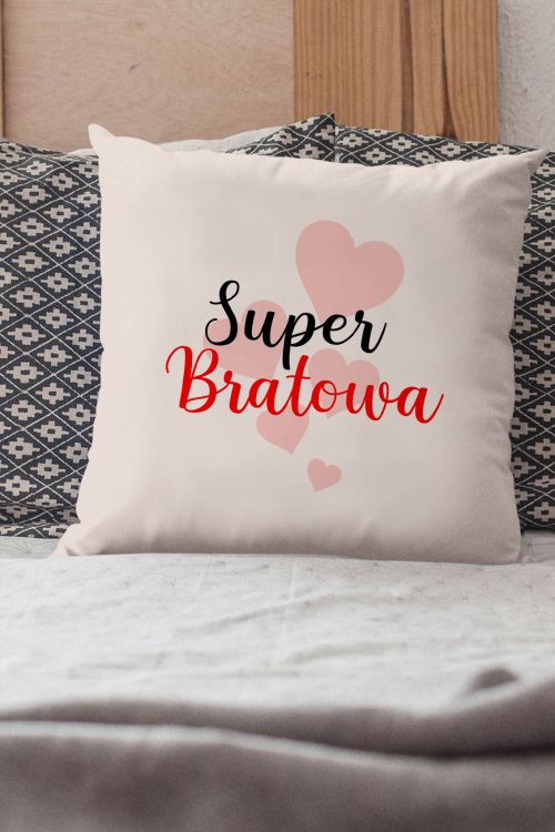 Poduszka bawełniana Canvas Mam Super Bratową