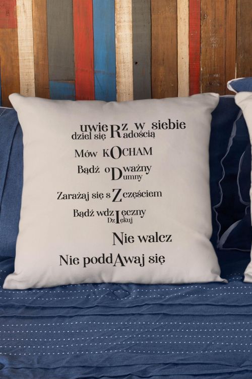 Poduszka Bawełniana Canvas Rodzina