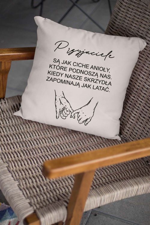 Poduszka Bawełniana Canvas Przyjaciele są jak Anioły