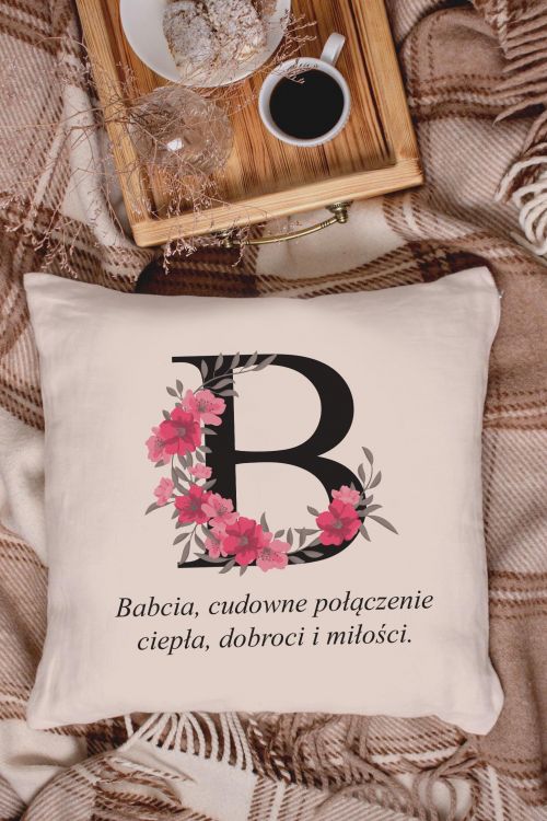 Poduszka Bawełniana Canvas Babcia Połączenie Dobroci i Miłości