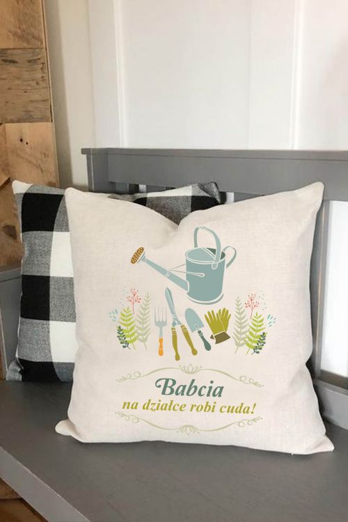 Poduszka Bawełniana Canvas Babcia Na Działce