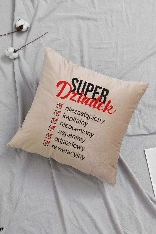 Poduszka Bawełniana Canvas Super Dziadek