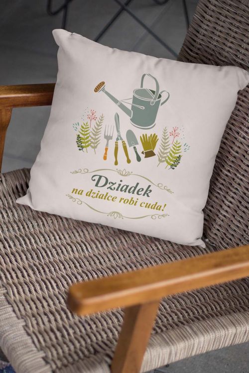 Poduszka Bawełniana Canvas Dziadek Na Działce