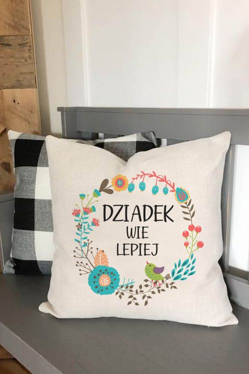 Poduszka Bawełniana Canvas Dziadek Wie Lepiej Folk