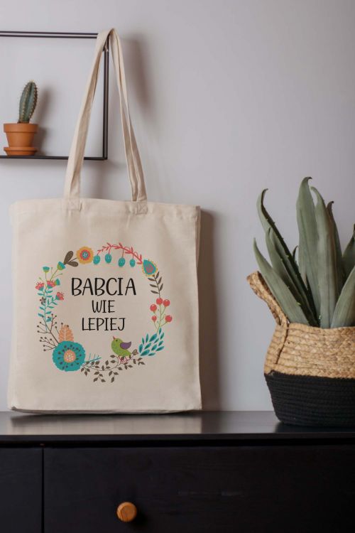 Torba Bawełniana Canvas Babcia Wie Lepiej Folk