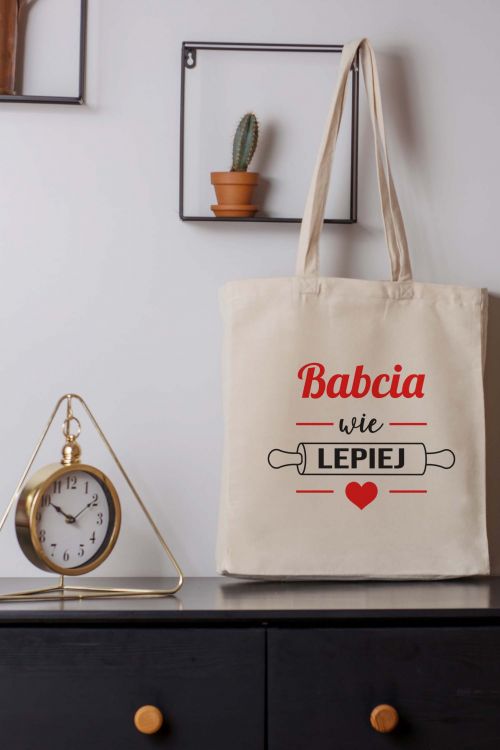 Torba Bawełniana Canvas Babcia Wie Lepiej Wałek