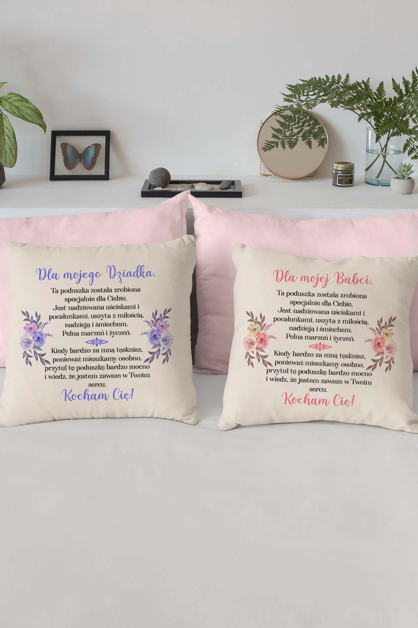 Komplet Poduszek Canvas Babci i Dziadka 