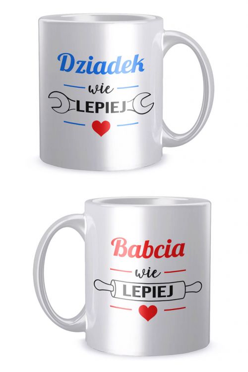 Komplet kubków Dziadek i Babcia Wiedzą Lepiej