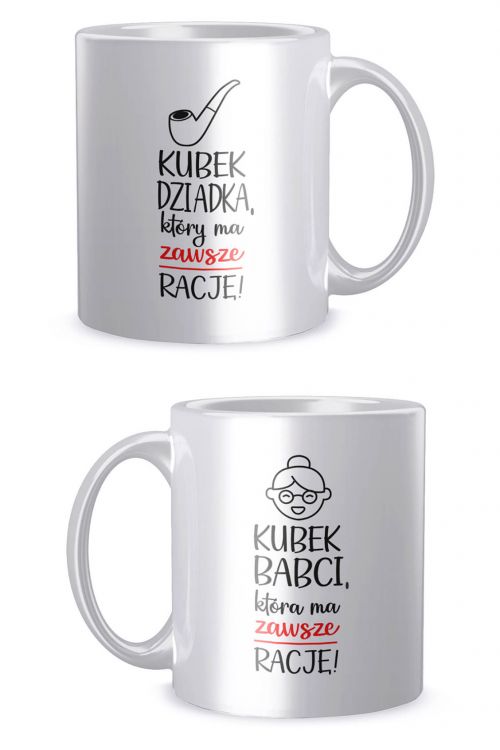 Komplet kubków Babcia i Dziadek mają zawszę racje