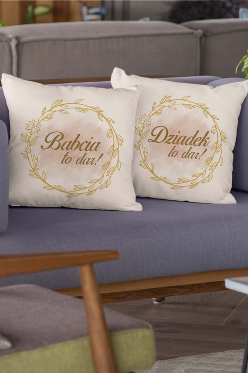 Komplet Poduszek Canvas Babcia i Dziadek to Dar