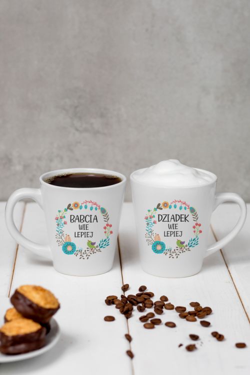 Komplet Kubków Latte Regular Babcia i Dziadek Folk