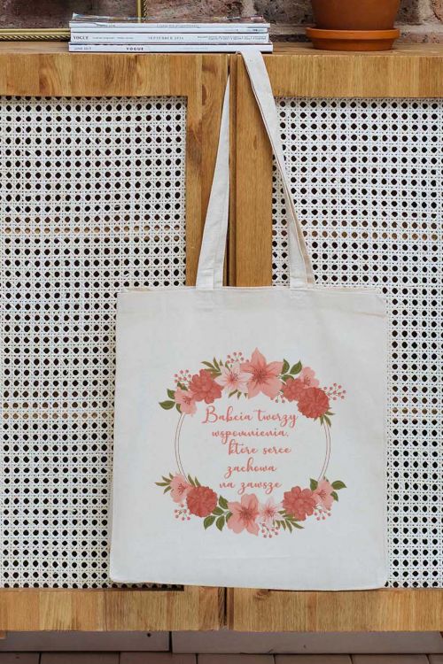 Torba Bawełniana Canvas Babcia Tworzy Wspomnienia